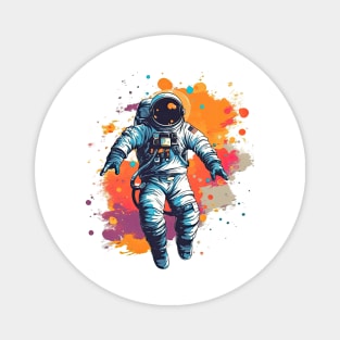 Colorful Astronaut in Space #2 Magnet